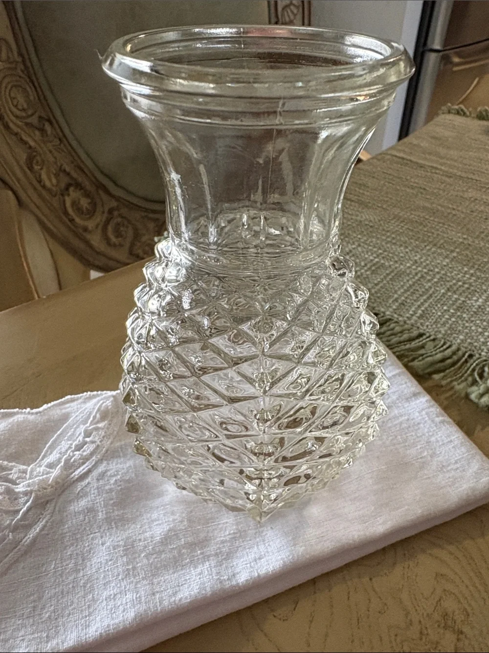 Clear Pineapple-Texture Glass Vase - Home Accents